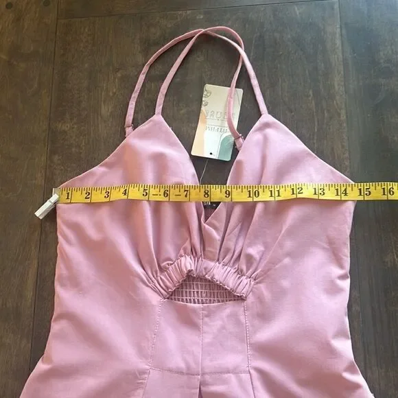 NWT Spaghetti Strap Dress Sleeveless V Neck Cutout Slit Casual - Picture 13 of 15